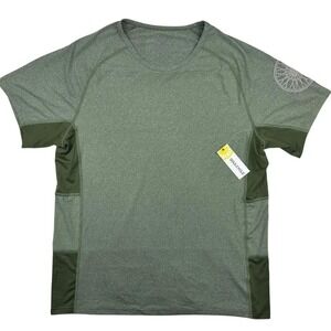 SoulCycle Mens Melange Raglan Sleeve Performance T-Shirt Green Gables Large NEW